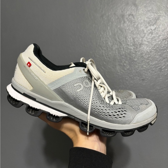 On Running Shoes - On Cloud Running Gray and White Sneakers